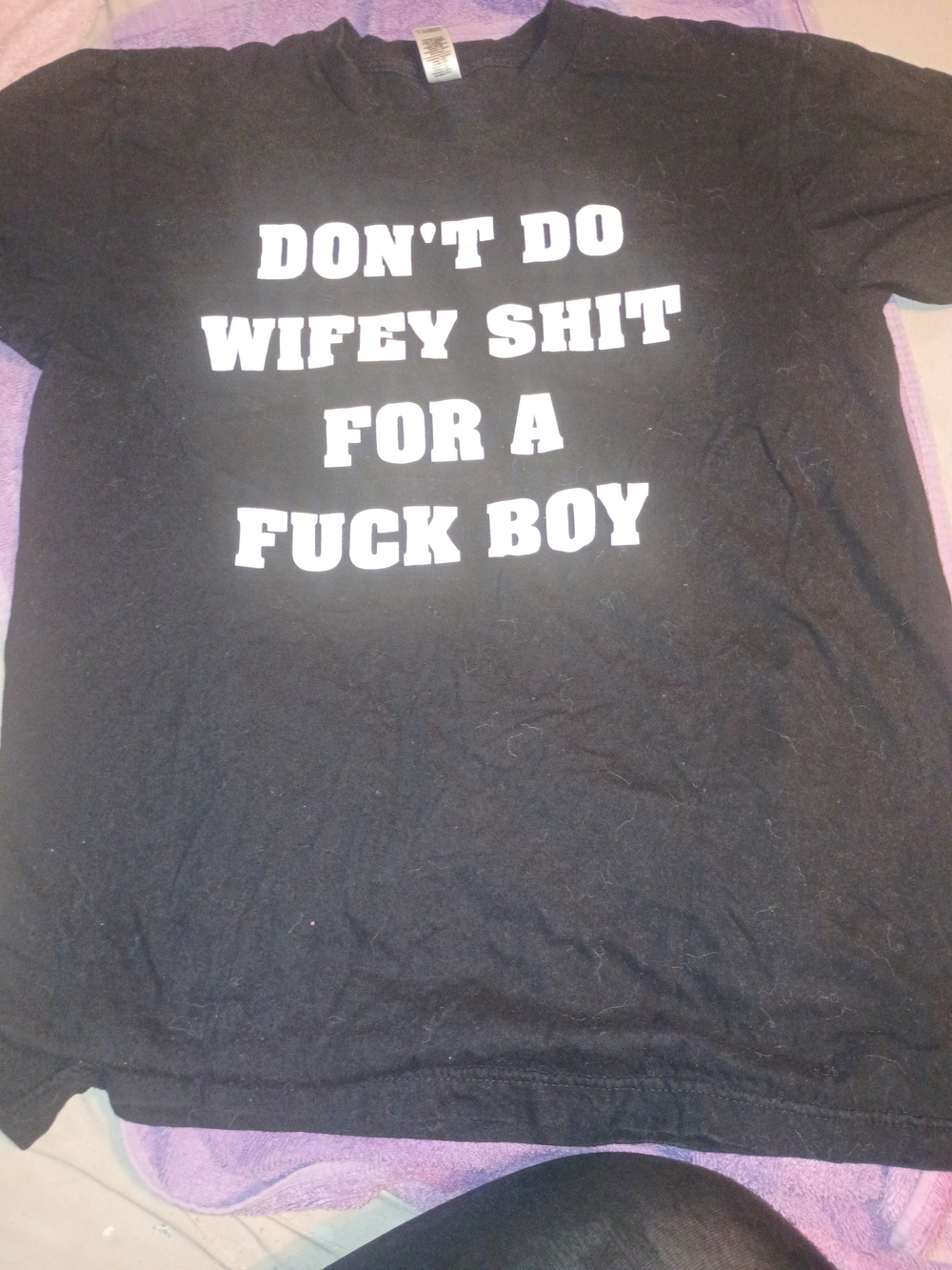 American Apparel Black T‑Shirt with White Block Letter Graphic
